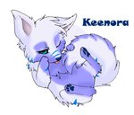 ambiguous_gender blep blue_body blue_eyes blue_fur blue_markings blue_pawpads chibi facial_markings featureless_crotch feral fur head_markings head_tuft lying markings mouth_closed on_back one_eye_closed pawpads solo tongue tongue_out tuft white_body white_fur milk-jug keenora canid mammal male_(lore)