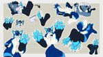 4_toes ambiguous_gender anthro blue_body blue_eyes blue_fur blue_pawpads blush bodily_fluids claws dipstick_tail duo featureless_crotch feet fingerless_(marking) foot_fetish foot_focus foot_lick foot_on_face foot_play fur green_eyes leg_markings licking looking_at_viewer markings multiple_poses nervous nervous_sweat orange_eyes pawpads paws pose socks_(marking) spread_legs spreading sweat tail tail_markings tail_motion tailwag toeless_(marking) toes tongue white_pawpads tegfox teg canid canine canis coyote fox mammal red_fox true_fox absurd_res hi_res sketch_page