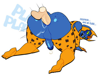 all_fours anal anal_penetration anthro balls big_butt bodily_fluids butt disembodied_penis dripping fangs feet femboy freckled_butt freckled_face freckled_shoulders freckles from_behind_position genital_fluids genitals green_eyes kneeling looking_pleasured machine male male/male penetration penis precum precum_drip saliva sex solo_focus teeth text thick_thighs toes lovetopullmicke hasbro takara_tomy transformers transformers:cyberverse cheetor cheetah cybertronian domestic_cat felid feline felis humanoid mammal robot robot_humanoid absurd_res hi_res