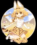 adolescent boots bottomwear bow_tie circle clothed clothing female footwear gloves handwear shoes simple_background skirt solo sparkles tail tail_under_skirt transparent_background young v1v404 kemono_friends safari serval-chan animal_humanoid felid feline humanoid mammal serval 2017 alpha_channel