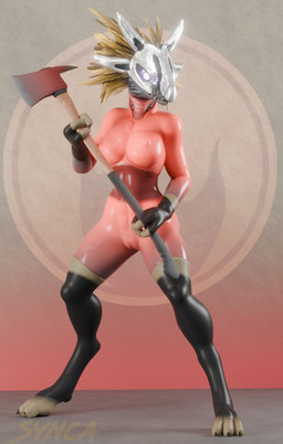 3_fingers 3_toes anthro armor avian_caruncle axe bodysuit breasts camel_toe clothing digitigrade feather_hair feathered_crest feathers feet female fingers fire_axe glowing glowing_eyes grey_body head_crest headgear helmet holding_axe holding_object nipple_outline non-mammal_breasts pink_eyes pseudo_hair skinsuit solo tight_clothing toes yellow_body yellow_feathers synca pickle_juice_(modeler) halo_(series) microsoft team_fortress_2 valve xbox_game_studios pyro_(team_fortress_2) syn_cah alien avian kig-yar scalie t'vaoan 3d_(artwork) colored crossover digital_media_(artwork)