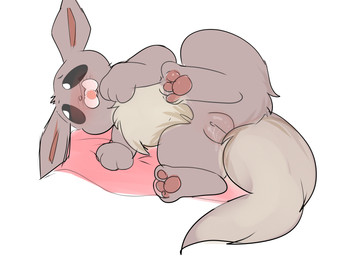3_toes black_eyes blush bodily_fluids brown_body brown_fur chest_tuft feet female feral fluffy fluffy_tail fur genital_fluids genitals looking_at_viewer open_mouth pacifier pawpads presenting presenting_vulva solo tail tan_body tan_fur toes tuft vaginal_fluids vulva young young_feral ohushbunnyo nintendo pokemon eevee generation_1_pokemon pokemon_(species) 4:3 absurd_res hi_res