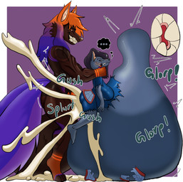 abdominal_bulge abs aggressive_fertilization animal_genitalia animal_penis annoyed anthro armor balls big_balls big_breasts big_penis black_hair blue_clothing bodily_fluids breasts broken_armor brown_body brown_fur butt canine_genitalia canine_penis clothed clothing cum cum_ballooning cum_inflation cum_inside disinterested_sex dominant duo erection excessive_cum excessive_genital_fluids extreme_penetration facial_scar female frown fur genital_fluids genitals glowing grey_body grey_fur gynomorph gynomorph/female hair hand_around_neck huge_balls huge_breasts huge_penis hyper hyper_balls hyper_genitalia impregnation inflation intersex intersex/female knot knotted_penis multicolored_body multicolored_fur muscular muscular_anthro muscular_gynomorph muscular_intersex nude orange_hair ovum penetration penis purple_hair scar sex smile smug smug_face smug_grin speech_bubble sperm_cell stripes tail text thick_thighs thought_bubble torn_clothing guydude01 mythology aluxious_(aluxsive) canid canine mammal mythological_canine mythological_creature werecanid werecanine werecreature werewolf absurd_res digital_media_(artwork) hi_res