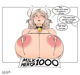 big_breasts black_choker black_jewelry black_necklace blush bodily_fluids border breasts breasts_tied brown_hair choker cowbell ears_down eyelashes female glistening glistening_body glistening_hair glistening_skin grey_eyes hair horn huge_breasts jewelry lactating looking_aside milk montgomery_glands necklace nipples nude offscreen_character open_mouth pink_nipples pivoted_ears short_hair simple_background solo text upper_teeth white_background white_border white_horn randomtanstudio molly_(randomtanstudio) animal_humanoid bovid bovid_humanoid bovine bovine_humanoid cattle_humanoid humanoid mammal mammal_humanoid english_text half-length_portrait portrait