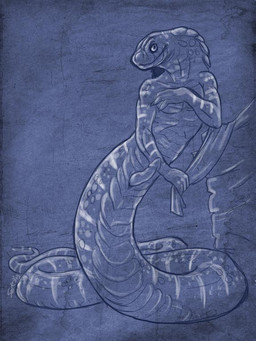 anthro apode coiling erection forked_tongue genitals humanoid_genitalia humanoid_penis legless looking_at_viewer male markings nude nude_anthro nude_male penis scales serpentine simple_background smile snake_hood solo tail tongue tongue_out caribou_(artist) ophius_(bahumot) cobra draconcopode naga reptile scalie snake 3:4