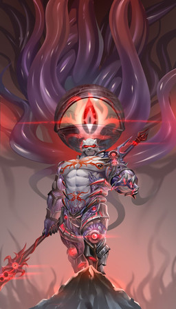 1_eye abs anthro areola armor black_areola black_nipples chest_tattoo clothing facial_hair fur holding_melee_weapon holding_object holding_polearm holding_spear holding_weapon jockstrap male melee_weapon muscular muscular_anthro muscular_male navel nipple_piercing nipple_ring nipples pecs piercing polearm purple_tentacles red_eyes red_light ring_piercing solo spear tattoo tentacles underwear visor weapon white_body white_facial_hair white_fur adios_(pixiv) rayther_tongyu bear eyeball_monster mammal polar_bear ursine 2022 hi_res