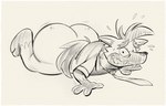 anthro arm_support big_butt birthmark black_nose bodily_fluids bottomless bouncing_butt butt clothed clothing eye_bags eyebrows fur hair huge_butt long_hair looking_at_viewer looking_back lying male markings mature_male mostly_nude necktie nervous notched_ear nude on_front pawpads pointy_ears presenting presenting_hindquarters question_mark raised_eyebrows rear_view shirt simple_background slightly_chubby smile solo sweat tail tail_aside teeth toony topwear white_background nondelismell twende_(series) boss_(twende) hyena mammal 2025 black_and_white hi_res monochrome sketch