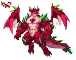 anthro claws male muscular nipples red_body red_eyes sharp_teeth solo tail teeth yed cookie_run cookie_run_kingdom devsisters mythology pitaya_dragon_cookie dragon mythological_creature mythological_scalie scalie absurd_res hi_res