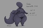 belly big_breasts breasts cute_fangs fangs female grey_body short_stack slightly_chubby solo tail teeth thick_tail thick_thighs wide_hips equinox_341 alien_(franchise) alien alien_humanoid humanoid xenomorph hi_res model_sheet