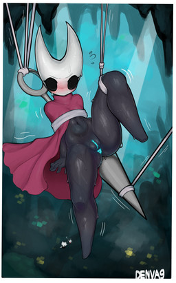 2_horns 5_fingers anthro anus biped black_body black_eyes blue_anus blush bound breasts clothing eyebrows eyelashes female fingers genitals horn melee_weapon motion_lines solo spread_legs spreading submissive submissive_anthro submissive_female text vulva weapon white_text denva9 hollow_knight_(franchise) team_cherry hornet_(hollow_knight) arthropod 2025 absurd_res artist_name english_text hi_res