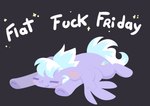 blue_hair blue_tail blush blush_stickers cutie_mark eyes_closed female female_feral feral hair happy lying on_front profanity purple_body purple_wings shooting_star smile solo sparkles spiky_hair tail text wings cutepencilcase flat_fuck_friday friendship_is_magic hasbro my_little_pony mythology cloud_chaser_(mlp) equid equine mammal mythological_creature mythological_equine pegasus 2024 english_text hi_res lineless meme