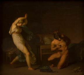 ambiguous_feral ambiguous_gender balls biped brazier breasts clothed clothed_female clothed_human clothing container cup detailed_background duo_focus feet female female_human feral fire flaccid for_a_head foreskin fur furniture genitals group hair hands_together holding_container holding_cup holding_object humanoid_feet humanoid_genitalia humanoid_hands humanoid_penis inside jug kneeling male male_humanoid navel nipples nude nude_humanoid nude_male penis plantigrade serpentine shirt smoke standing table topwear trio tunic unretracted_foreskin nicolai_abildgaard animal_head animal_humanoid asinus asinus_humanoid donkey_humanoid equid equid_humanoid equine equine_humanoid human humanoid mammal mammal_humanoid reptile scalie snake 1809 19th_century absurd_res ancient_art hi_res oil_painting_(artwork) painting_(artwork) traditional_media_(artwork) traditional_painting_(artwork)