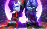 clothed clothing dress duo female feral horn legwear looking_at_viewer magic_user smile thigh_highs witch shan3ng friendship_is_magic hasbro my_little_pony mythology krystel rarity_(mlp) equid equine mammal mythological_creature mythological_equine unicorn 16:10 hi_res widescreen