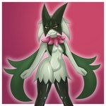 anthro breasts female fur glistening glistening_body green_body green_fur looking_at_viewer medium_breasts simple_background solo dutchsyndicalist nintendo pokemon felid feline generation_9_pokemon mammal meowscarada pokemon_(species) 1:1 hi_res