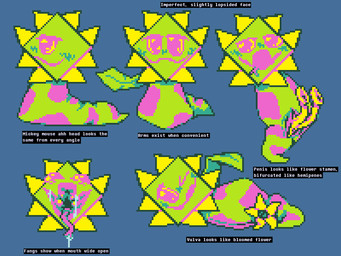 2_penises animal_genitalia animal_penis blush blush_lines bodily_fluids drooling female feral flower_(anatomy) flower_penis flower_pussy forked_tongue front_view genitals gesture green_body hand_gesture hemipenes leaf leaf_arms looking_at_viewer lying male mouth_shot multi_genitalia multi_penis on_side one_eye_closed open_mouth penis petals pink_spots plant pointing pointing_at_pussy presenting presenting_penis presenting_vulva saliva saliva_on_tongue saliva_string side_view slightly_chubby spots stamen tongue tongue_out unusual_anatomy unusual_genitalia unusual_penis unusual_vulva vulva wink miner_mate_coffee deltarune undertale_(series) darkner elemental_creature flora_fauna floradinn reptile scalie snake hi_res model_sheet
