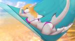 anthro beach big_breasts bikini breasts butt clothed clothing female hair looking_at_viewer non-mammal_breasts red_hair seaside solo swimwear two-piece_swimsuit water catherinemeow chloe_culson_(ryltar) fish marine shark 2019 digital_media_(artwork) hi_res