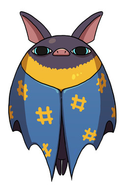 ambiguous_gender blue_eyes feral looking_at_viewer simple_background snout solo white_background unknown_artist level-5 yo-kai_watch hidabat bat mammal full-length_portrait hi_res official_art portrait