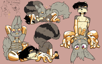 ahoge anthro bikini choker clothed clothing condom corset crossdressing dialogue duo femboy fluffy fluffy_tail foreplay fur gloves gold_bikini grey_body grey_fur hair handwear imminent_sex jewelry kiss_mark kissing lingerie looking_at_viewer makeup male male/male necklace sexual_barrier_device slightly_chubby stirrup_leggings stirrup_legwear swimwear tail teasing topwear two-piece_swimsuit drozhi golden_week mythology clovis_grey evan_(latchk3y) alien dragon mammal mythological_creature mythological_scalie procyonid raccoon scalie