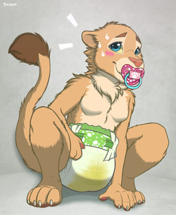adolescent ageplay anthro anthrofied biped blush bodily_fluids breasts clothed clothing crouching diaper diaper_only female fluffy fuzzy genital_fluids infantilism looking_at_viewer nude pacifier peeing roleplay sitting small_breasts smile solo surprised sweat topless unclean_diaper urine used_diaper watersports wearing_diaper wet wet_diaper wetting white_diaper young young_anthro yuniwolfsky disney the_lion_king nala_(the_lion_king) felid lion mammal pantherine hi_res