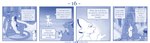 blue_and_white comic detailed_background dialogue dragon english_text female feral hi_res horn kobold larger_feral male monochrome mythological_creature mythological_scalie mythology nude scalie size_difference smaller_female tail text vavacung wings