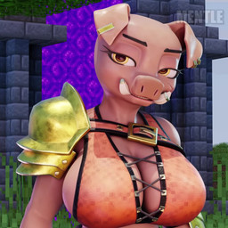 achievement anthro armor belt belt_buckle big_breasts breasts buckle detailed_background dialogue ear_piercing ear_ring eyelashes female flirting floppy_ears laugh looking_at_viewer nether_portal outside pauldron pick-up_line piercing portal ring_piercing side_boob solo talking_to_viewer tan_body tan_skin text tusks yellow_eyes mentlexd captainflapcats_(rigger) mayosplash_(modeler) mcclandestine_(va) microsoft minecraft mojang xbox_game_studios domestic_pig mammal piglin suid suine sus_(pig) 1:1 2024 3d_(artwork) 3d_animation animated artist_name bad_metadata blender_(artwork) digital_media_(artwork) hi_res high_framerate md5_mismatch short_playtime sound video voice_acted watermark