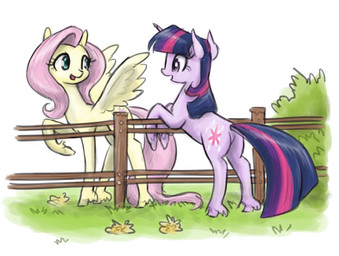 blue_eyes cutie_mark duo eye_contact eyelashes feathered_wings feathers female fence feral fetlocks fur grass hair hooves horn leaning_on_fence long_hair looking_at_another open_mouth outside pink_hair pink_tail plant purple_body purple_eyes purple_fur shrub simple_background tail white_background wings wood wood_fence yellow_body yellow_fur king-kakapo friendship_is_magic hasbro my_little_pony mythology fluttershy_(mlp) twilight_sparkle_(mlp) equid equine mammal mythological_creature mythological_equine pegasus unicorn 2016