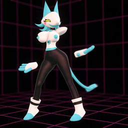blue_body blue_fur blush blush_stickers breasts dancing female floating_hands fur genitals machine nipples smile solo vulva sintronic deltarune undertale_(series) tasque_manager darkner felid feline mammal robot 1:1 2021 3d_(artwork) 3d_animation animated digital_media_(artwork) no_sound short_playtime video