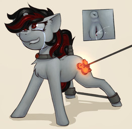 all_fours alternate_universe anus bite biting_lip biting_own_lip black_hair bodily_fluids branding broken_horn butt close-up collar control_collar crying ejaculation female feral fur genital_fluids genitals hair horn looking_up masochism multicolored_hair multiple_angles orgasm pain quadruped red_eyes red_hair restraints self_bite shock_collar simple_background slave solo spreader_bar stump_horn tail tail_wraps tan_background tears two_tone_hair vaginal_fluids vaginal_squirting vulva white_body white_fur wraps marsminer fallout fallout_equestria foe:_project_horizons friendship_is_magic hasbro microsoft my_little_pony mythology blackjack_(fallout_equestria) fan_character equid equine horse mammal mythological_creature mythological_equine pony unicorn 2017 crossover hi_res