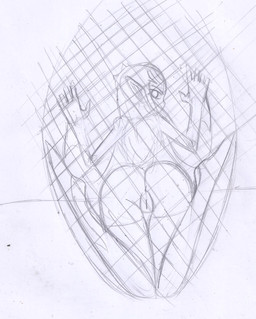 arm_fin butt caught facial_markings female fin fishing_net forehead_mark forehead_markings genitals hair head_markings long_hair looking_at_viewer looking_back looking_back_at_viewer markings net nude nude_female pointy_ears rear_view slim solo vulva heavy147 blue_submarine_no._6 mutio animal_humanoid aquatic aquatic_humanoid fish fish_humanoid humanoid nereid hi_res