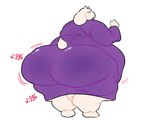 2_horns anthro barefoot belly big_belly big_butt biped butt butt_jiggle clothed clothing dress fat_arms feet female floppy_ears fur horn huge_butt jiggling lidded_eyes looking_at_own_butt looking_back mature_anthro mature_female no_sclera obese obese_anthro obese_female open_mouth overweight overweight_anthro overweight_female rear_view scut_tail short_tail simple_background solo standing tail text white_background white_body white_fur wiggle dirtydaisyduke undertale_(series) toriel boss_monster_(undertale) bovid caprine goat mammal 2023 full-length_portrait hi_res portrait