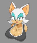 anthro big_breasts black_nose bra breasts cleavage clothed clothing eyeshadow fangs female grey_background huge_breasts looking_at_viewer makeup mature_anthro mature_female open_mouth simple_background sleeveless_shirt solo sports_bra teal_eyes teal_eyeshadow teeth underwear dizner sega sonic_the_hedgehog_(series) rouge_the_bat bat mammal 2021 absurd_res bust_portrait hi_res portrait