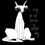 ambiguous_gender black_background feral paws simple_background sitting solo tail text white_body white_tail naircat domestic_cat felid feline felis mammal 1:1 2012 aliasing black_and_white digital_media_(artwork) english_text low_res monochrome restricted_palette