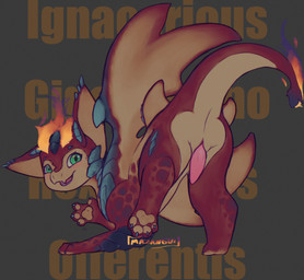 4_fingers all_fours animal_genitalia big_ears blue_body blue_nails blue_scales blush brown_body colored_nails erection feral fingers fire flaming_horn genital_focus genital_slit genitals gesture green_eyes looking_at_viewer looking_back male multicolored_body nails pawpads penis pink_penis raised_tail red_body scales simple_background smile solo spread_wings tail tail_anus teeth text waving waving_at_viewer wings wolli_mazangui league_of_legends mythology riot_games tencent smolder_(lol) dragon mythological_creature mythological_scalie scalie absurd_res hi_res huge_filesize signature