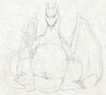 2015 anus belly charizard dragon female feral fire flaming_tail generation_1_pokemon genitals graphite_(artwork) humanoid_genitalia humanoid_pussy membrane_(anatomy) membranous_wings monochrome mythological_creature mythological_scalie mythology nintendo open_mouth pencil_(artwork) pokemon pokemon_(species) presenting pussy reptile scalie simple_background sketch slightly_chubby solo tail tongue tongue_out traditional_media_(artwork) white_background wings yaroul