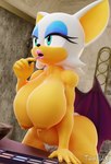 anthro applying_makeup big_breasts breasts female hanging_breasts huge_breasts leaning leaning_forward lipstick lipstick_(object) makeup nipples nude personal_grooming pubes solo wings kabalmystic_(artist) tahlian sega sonic_the_hedgehog_(series) rouge_the_bat bat mammal 3d_(artwork) absurd_res blender_(artwork) digital_media_(artwork) hi_res