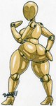 big_breasts big_butt biped breasts butt butt_pose clothing detachable detachable_limbs doll doll_joints featureless_crotch featureless_face female footwear hand_on_butt high_heels huge_breasts huge_thighs machine mannequin not_furry nude orange_body pose rear_view shoes solo standing thick_thighs yellow_body parasitedeath animate_inanimate humanoid inanimate_object living_doll mammal 2021 full-length_portrait hi_res portrait traditional_media_(artwork)