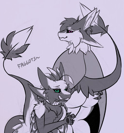 3_fingers 4_ears anthro big_butt big_tail black_body black_feathers black_fur black_sclera butt cape chest_tuft claws clothed clothing collar collar_only countershade_butt countershading digitigrade duo facial_tuft feather_hair feathered_wings feathers fingers fluffy fur green_eyes grey_body grin hair half-closed_eyes hand_on_butt homophobic_slur hug hugging_another hugging_butt inner_ear_fluff looking_at_viewer looking_back looking_back_at_viewer male multi_ear narrowed_eyes nude presenting presenting_partner pseudo_hair purple_eyes raised_tail rear_view simple_background slur smile smug standing tail tail_tuft teeth text thick_thighs tuft tufted_fur white_background white_body white_feathers white_fur winged_arms wings archbeegae fyr_(fenrir784) qamito avali avian bird 2026 absurd_res colored colored_sketch digital_drawing_(artwork) digital_media_(artwork) english_text guide_lines hi_res monochrome sketch spot_color