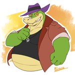 anthro belly clothing countershading green_body hat headgear headwear humanoid_hands male overweight overweight_male shirt solo topwear binca_233 brok_the_investigator cowcat_games brok_(brok_the_investigator) alligator alligatorid crocodilian reptile scalie 1:1 2022 hi_res