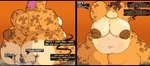 anthro areola belly big_belly big_breasts big_nipples biped blush breasts brown_hair butt butt_smother dialogue duo female hair horn huge_breasts larger_anthro larger_female long_neck male male/female mature_anthro mature_female morbidly_obese morbidly_obese_anthro morbidly_obese_female nipples nude obese obese_anthro obese_female ossicone overweight overweight_anthro overweight_female pattern_background pink_hair simple_background sitting_on_another size_difference smaller_anthro smaller_male smothering speech_bubble tail tail_tuft text thick_thighs tuft theawesomefoxguy kubwa_kalua zeeb_(psydoux) equid equine giraffe giraffid mammal zebra 2021 absurd_res colored comic digital_drawing_(artwork) digital_media_(artwork) english_text hi_res shaded