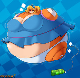 anthro belly belly_expansion big_belly big_breasts body_inflation breasts clothing dress expansion female hose hose_in_butt hose_inflation huge_belly inflation panties solo spherical_inflation underwear sernsenart activision crash_bandicoot_(series) coco_bandicoot bandicoot mammal marsupial hi_res