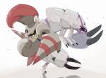 ambiguous_gender duo escavalier exoskeleton generation_5_pokemon generation_7_pokemon golisopod nekopon1478 nintendo pokemon pokemon_(species) simple_background white_background