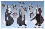 4_toes 5_fingers anthro digitigrade feet fingers hair male ponytail solo tail toes shoes_(artist) mello canid canine fox mammal absurd_res hi_res model_sheet