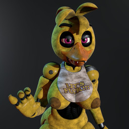 4_fingers anthro areola beak bib big_breasts breasts dark_areola dark_nipples female fingers gradient_background looking_at_viewer machine nipples non-mammal_breasts non-mammal_nipples profanity purple_eyes sharp_teeth simple_background smile smiling_at_viewer solo teeth wide_hips yellow_body octal octal_(modeler) five_nights_at_freddy's scottgames chica_(fnaf) classic_chica_(fnaf) animatronic avian bird chicken galliform phasianid robot robot_anthro 1:1 2025 3d_(artwork) digital_media_(artwork) hi_res