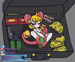 anthro bedroom_eyes blush breasts convenient_censorship female narrowed_eyes nude prehensile_tail seductive spread_legs spreading tail teasing teasing_viewer trapknight capcom resident_evil ashley_graham moushley mammal mouse murid murine rodent hi_res