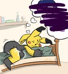 anthro bodily_fluids clothed clothing cum cum_in_diaper diaper diaper_fetish erection erection_in_diaper eyes_closed fur genital_fluids male sleeping solo tenting unclean_diaper wearing_diaper wet_dream yellow_body yellow_fur aproboo nintendo pokemon paru_(parumpee) generation_1_pokemon pikachu pokemon_(species) digital_media_(artwork) hi_res