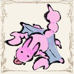 ambiguous_gender fangs membrane_(anatomy) membranous_wings pink_body simple_background solo tail teeth tongue tongue_out wings otiksimr nintendo pokemon generation_2_pokemon gligar pokemon_(species) 1:1 2024 low_res