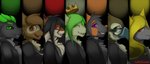 anthro female group male side_view will-o-wish~ mythology ailurid avian bird canid canine canis dragon felid feline lynx mammal mythological_creature mythological_scalie procyonid raccoon red_panda scalie wolf digital_media_(artwork) half-length_portrait portrait