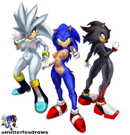 anthro anus big_breasts black_body black_nose blue_body breasts crossgender dark_body female female/female feral genitals green_eyes group huge_breasts looking_at_viewer mitterfesdraws nipples nude silver_body sonic_the_hedgehog_2006 standing trio vulva yellow_eyes mitterfemboyes sega sonic_the_hedgehog_(comics) sonic_the_hedgehog_(series) shadow_the_hedgehog silver_the_hedgehog sonic_the_hedgehog absurd_res hi_res
