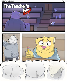 age_difference anthro balls belly big_balls big_penis blush bodily_fluids bulge chest_tuft classroom clothing collar drooling facial_hair facial_piercing fur genitals humanoid_genitalia humanoid_penis male male/male mature_anthro mature_male mismatched_genitalia mismatched_humanoid_penis mismatched_penis navel nipples nose_piercing nose_ring older_male overweight overweight_anthro overweight_male pecs penis piercing pubes ring_piercing saliva school sitting slightly_chubby student sweater tail teacher teacher_and_student topwear tuft underwear white_body white_fur yellow_body yellow_fur younger_male crunchychip mr_arthur_(crunchychip) zach_(crunchychip) bear canid canine canis domestic_dog mammal polar_bear shiba_inu spitz ursine absurd_res comic hi_res