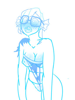 alternate_universe breasts erect_nipples eyewear female genitals glasses medium_breasts nipple_slip nipples nude plump_labia ripping_wedgie scales shoulder_wedgie solo vulva wedgie reverso-f underswap undertale_(series) undyne undyne_(underswap) animal_humanoid fish fish_humanoid humanoid marine marine_humanoid 3:4 hi_res